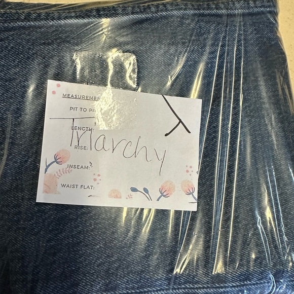 Y2K NWT TRIARCHY MOM highrise button relaxed tapered trendy stylish blue jean 27 - Picture 12 of 12